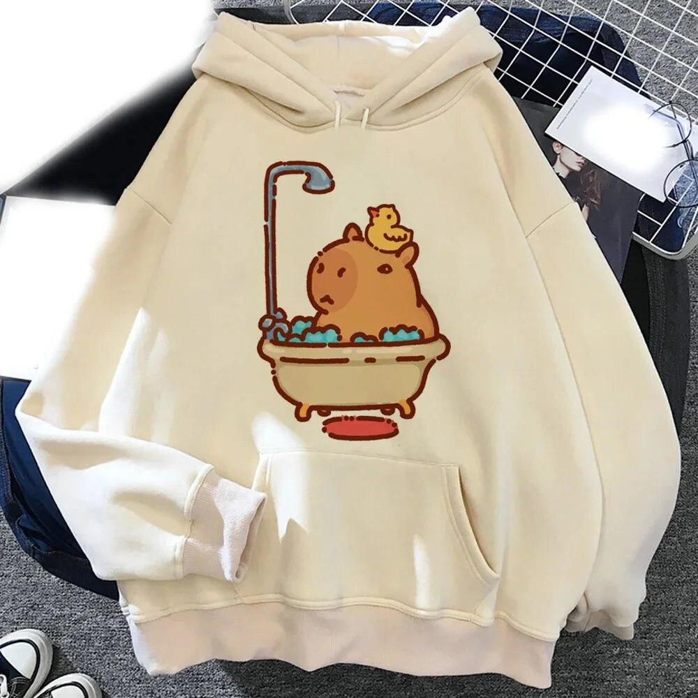 Kawaii Capybara Printed Hoodies Unisex Women Graphic Funny Casual Hoodie Sweatshirts Oversized Pullovers Unisex Tracksuits Clothing
