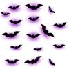 16 Pcs Lighted 3D Bat Sticker LED Halloween Bat Decorative Wall Sticker Light Up Glowing Bat Clings for Bedroom Window Wall Decor
