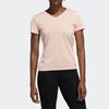Adidas Футболка для бега с v-образным вырезом, женские топы, светящийся розовый EK0888