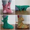 Women's Christmas Bow Knitted Socks - Crocodile & Shark Designs for Warmth