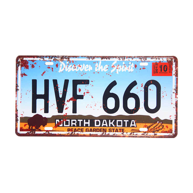 Car License Plate Shabby Chic Tin Sign Free Wifi Warnning Poster Beer Ads Plaques Restaurant Cafe Bar Pub Wall Stickers Decor