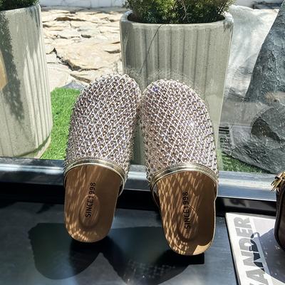 Мода 2025 Новая Мода Платформа Сетка Стразы Баотоу Шлепанцы Женские Уличные Ленивые Пляжные Сандалии