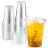Eupako 9 Oz. Plastic Cups with Lids, 100-Pack Disposable Clear Cups with Lids, for Cold Drinks, Parfaits, and Smoothies