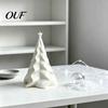 Modern Desktop Holiday Sculpture 3D Printed Pleated Christmas Tree Ornament, Small Wavy Table Decor Decoration with Star Topper for Home Office