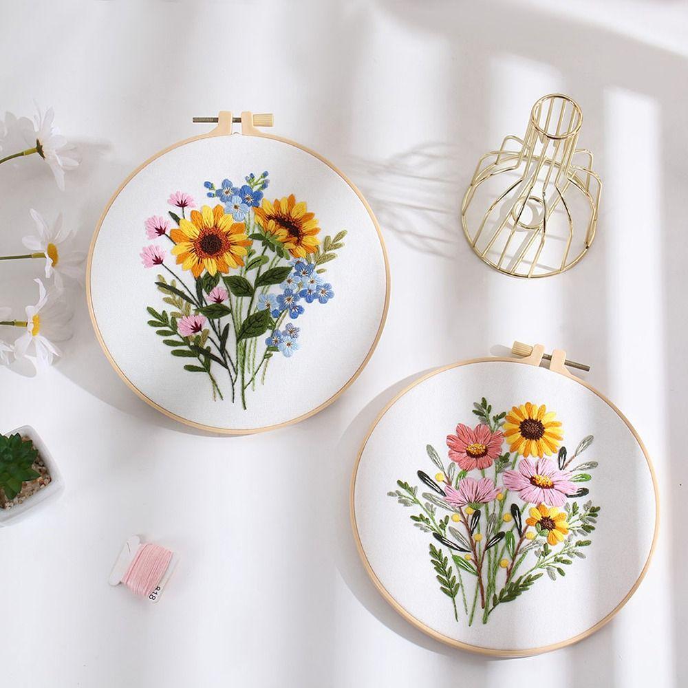 Needle Punch Embroidery Stitch Practice Kit Needle Thread DIY Embroidery Kits Home Decoration