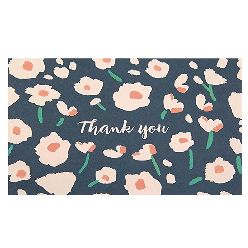 Black Thank You Greeting Cards, 50 Sheets/Pack