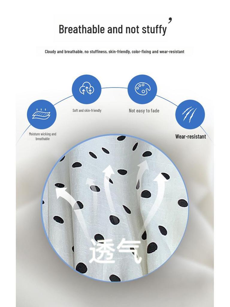 Женские брюки-юбки с высокой талией и широкими штанинами в горошек 2024 года — корейский стиль, лето, длина девять точек