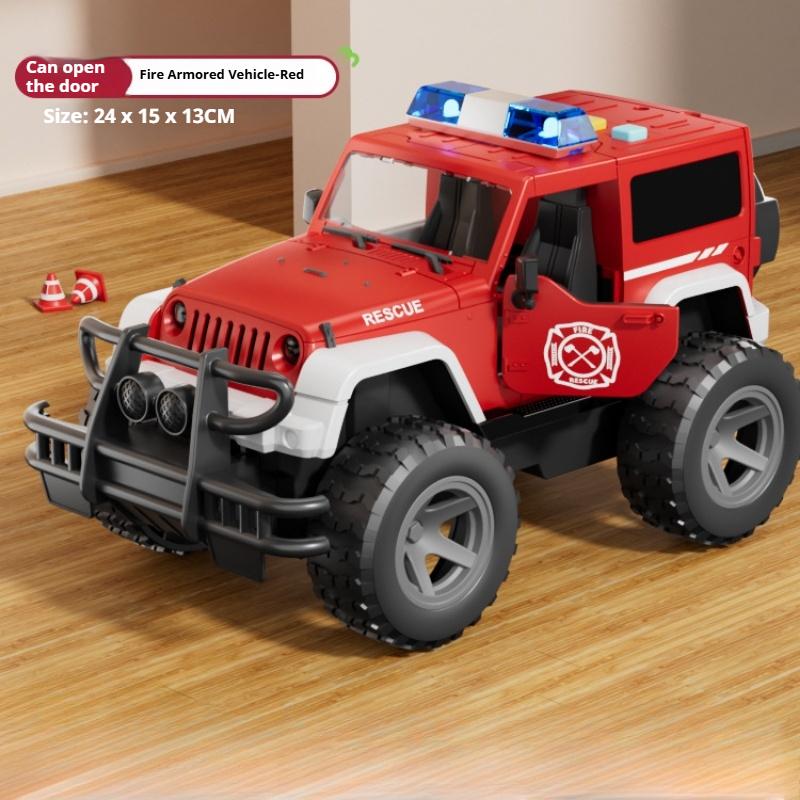 Children's Toy Car Simulation Camouflage Fire Truck Police Car Off-road Vehicle Boy Inertia Car