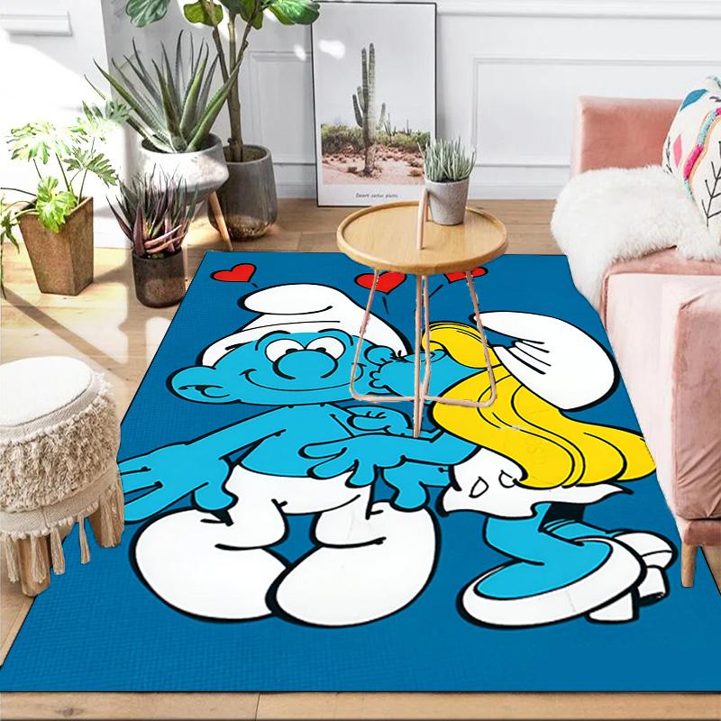 Blue Smur-f Characters Area Rug Suitable for Indoor And Outdoor,Carpets for Kitchens, Homes, Offices, Living Rooms,Home Decor,Christmas Gift