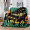 3D Dream Piano Key Music Instrument Cartoon Blanket,Soft Throw Blanket for Home Bedroom Bed Sofa Picnic Office Travel Cover Kids