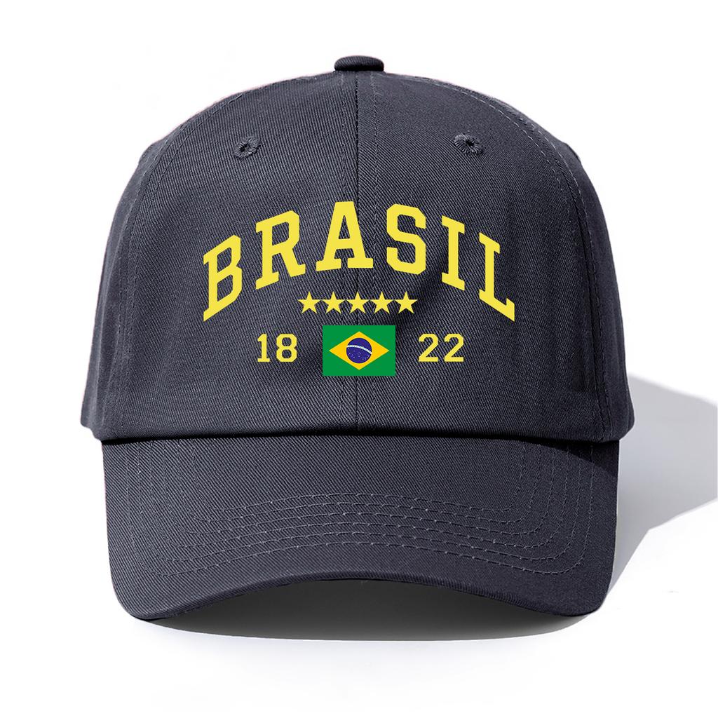1 шт. Бейсболка с принтом BRASIL для взрослыхМинималистичный Ретро Стиль Повседневная Мягкая Регулируемая Кепка ПапыИдеально В Качестве Подарка