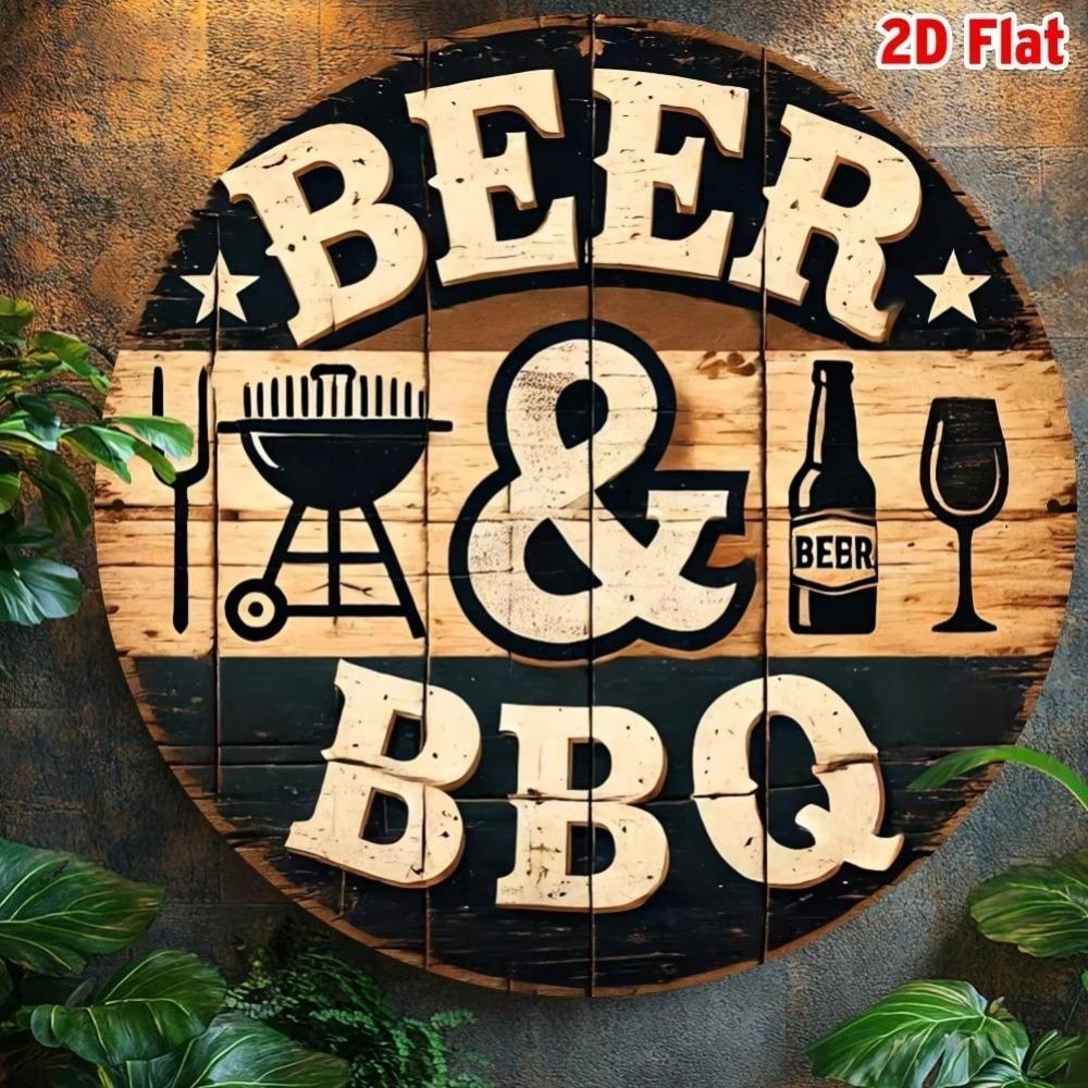 Металлическая жестяная табличка Винтажная Пиво BBQ Паб Декор Настенное искусство