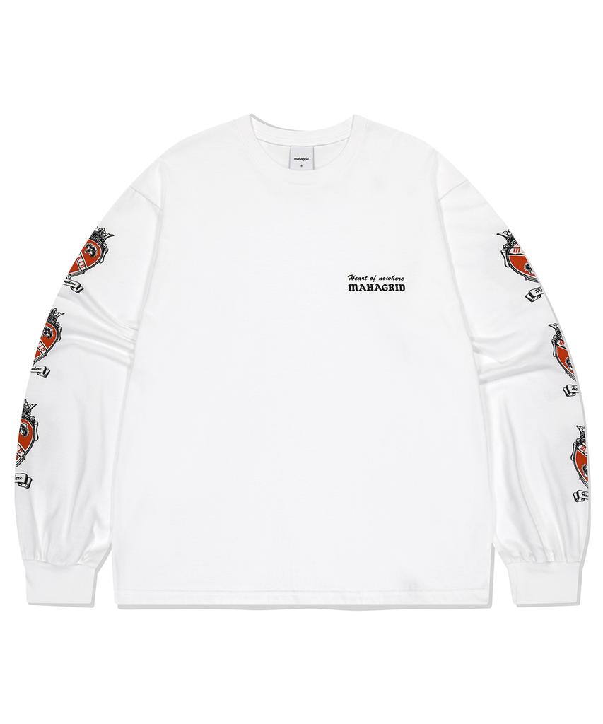 MAHAGRID Heart Logo Ls Tee White(Mg2Efmt566A)