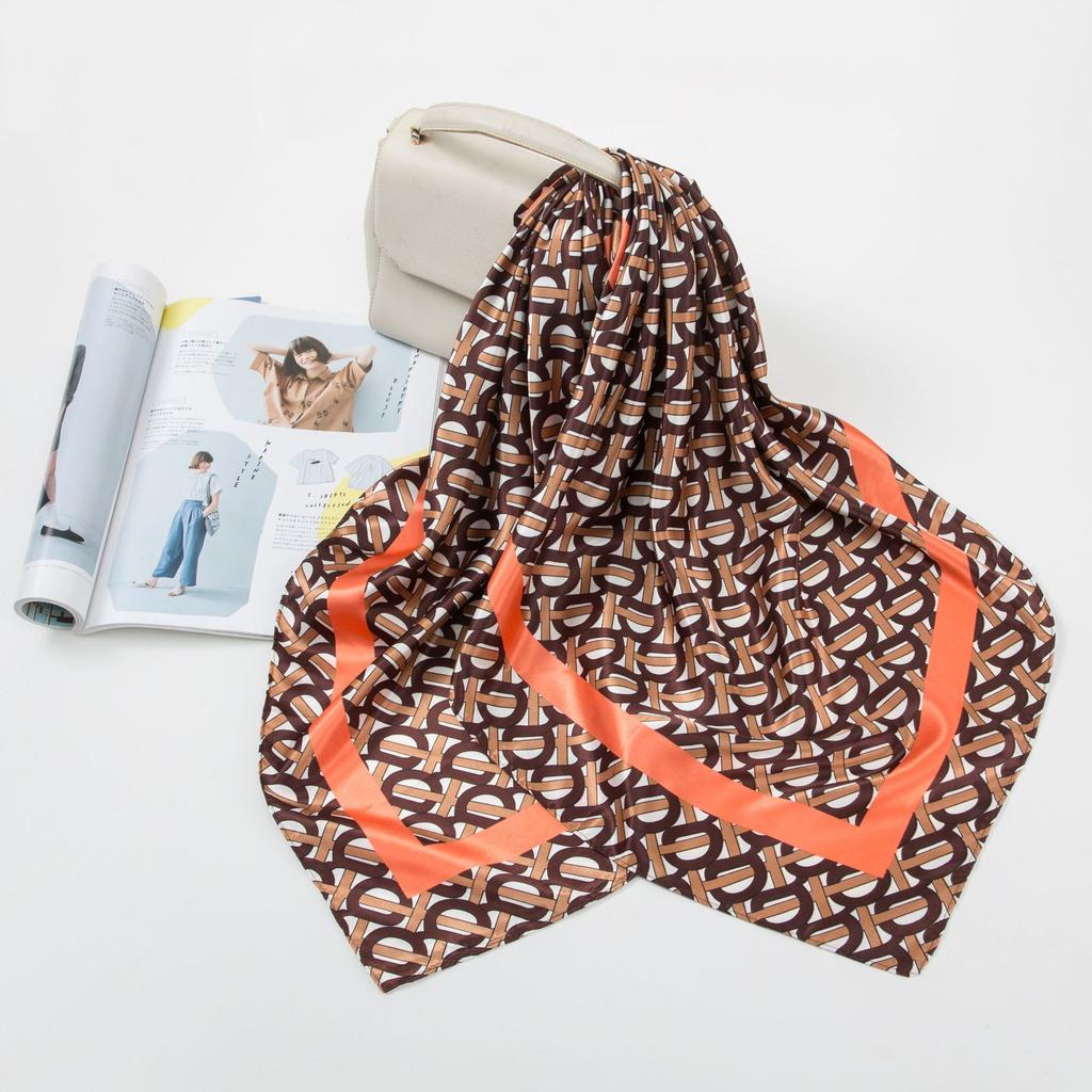 Большой квадратный шарф из искусственного шелка 90 см. Шелковый шарф женский. Новинка 2024 года. Весенние и осенние модели зарубежной модной рубашки. Большой квадратный шарф. Материнский шарф.