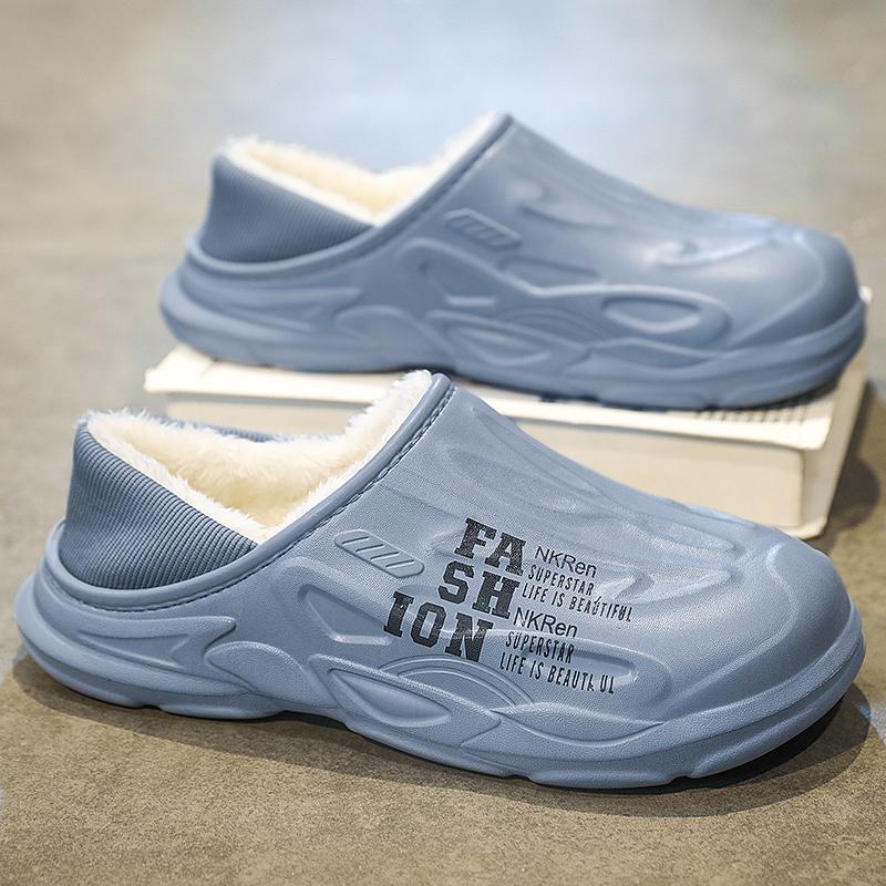 Мужские и женские зимние сандалии, теплые домашние шлепанцы для улицы, хлопковые панталончики, повседневные сабо, меховые, легко надеваемые, домашние тапочки, обувь