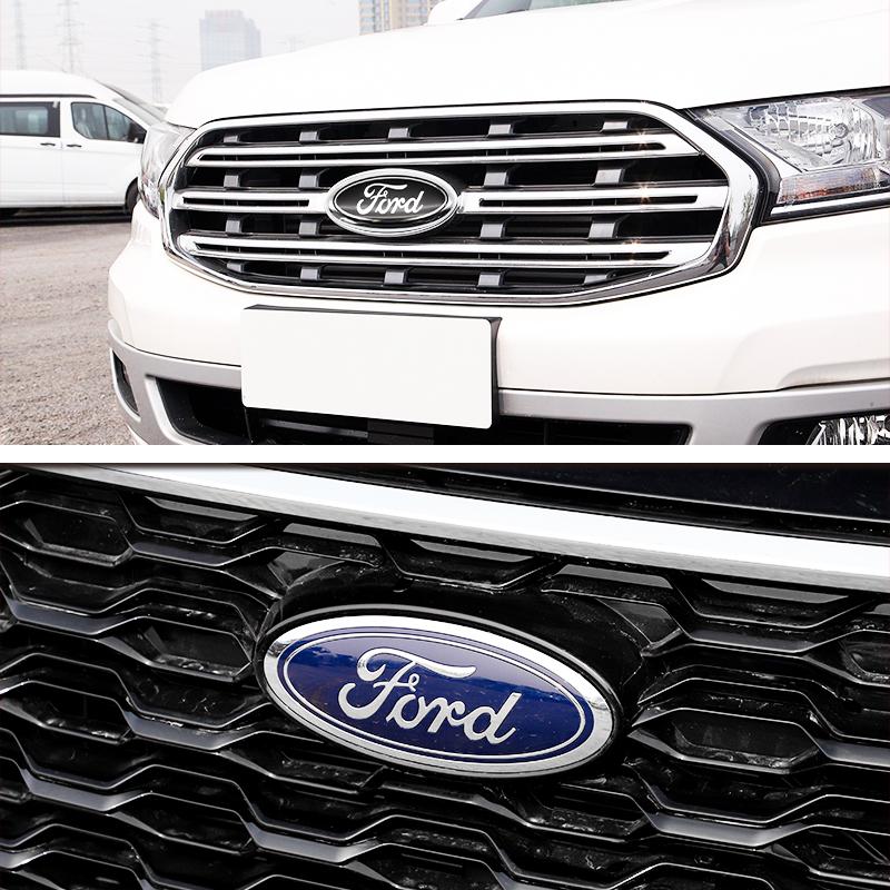 Car Front Grill Badges Rear Trunk Emblem Lid Covers Logo Sticker For Ford Mondeo Ecosport Kuga Focus 2 3 4 Mustang Fiesta Fusion