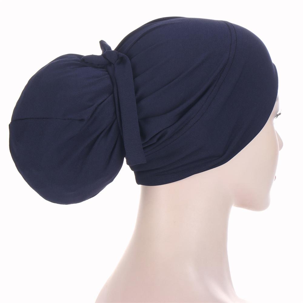Мусульманские хиджабы женские шапочки Skullies Knot Bonnet тюрбан шляпа от выпадения волос химиотерапия рак банданы арабские исламские головные повязки платок новый