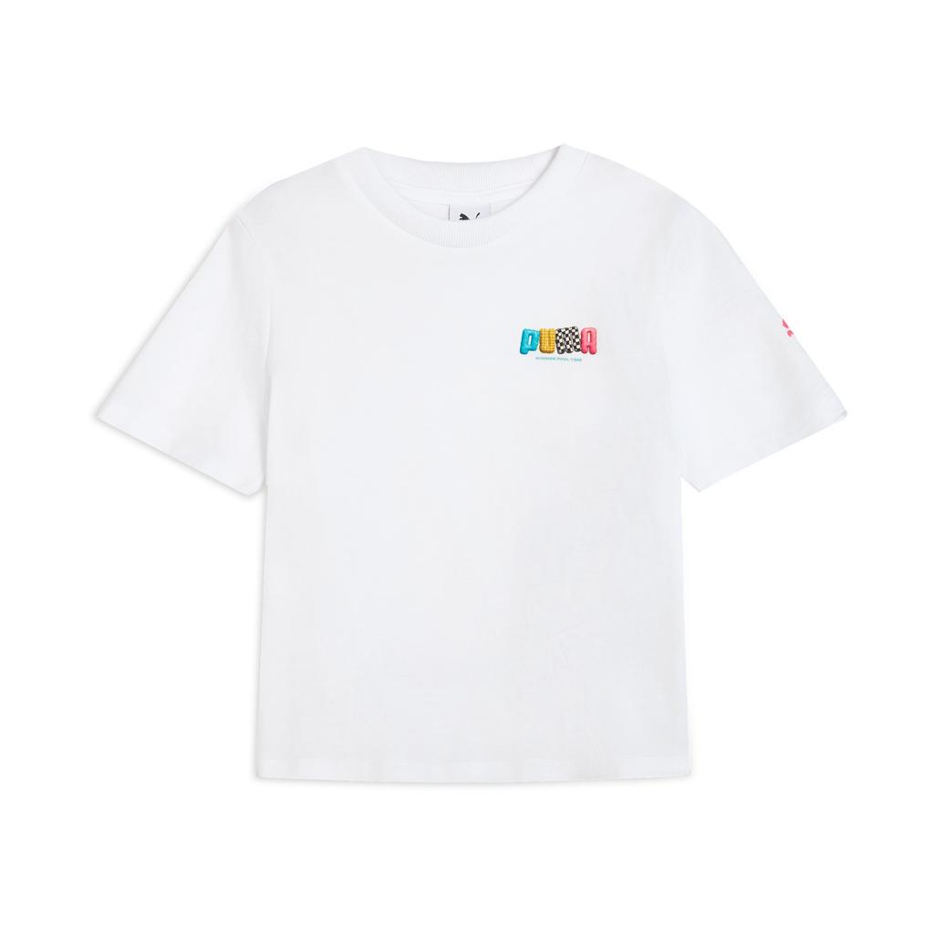 Puma Graphic Pt Logo Brand Logo Letter Sports Casual Short Sleeve T-Shirt Women T-Shirt White 632985-02