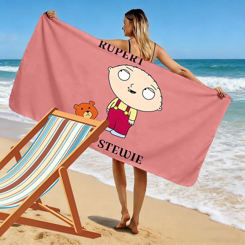 Stewie Griffin Print Beach Towel, Large Soft Quick Dry Towel for Beach Camping Swimming