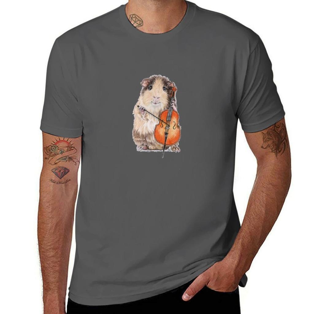 Guinea Pig Cellist Cello Player Tshirt Basic Regular Fit Casual Tshirt