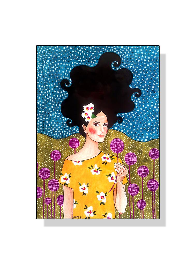 Абстрактный цветок женщина девушка волосы модный плакат холст живопись скандинавская настенная картина для современной гостиной украшения дома