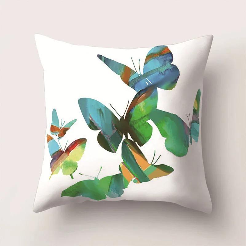 Colorful Butterfly Pillowcase Car Ornaments Office Living Room Sofa Home Pillowcase
