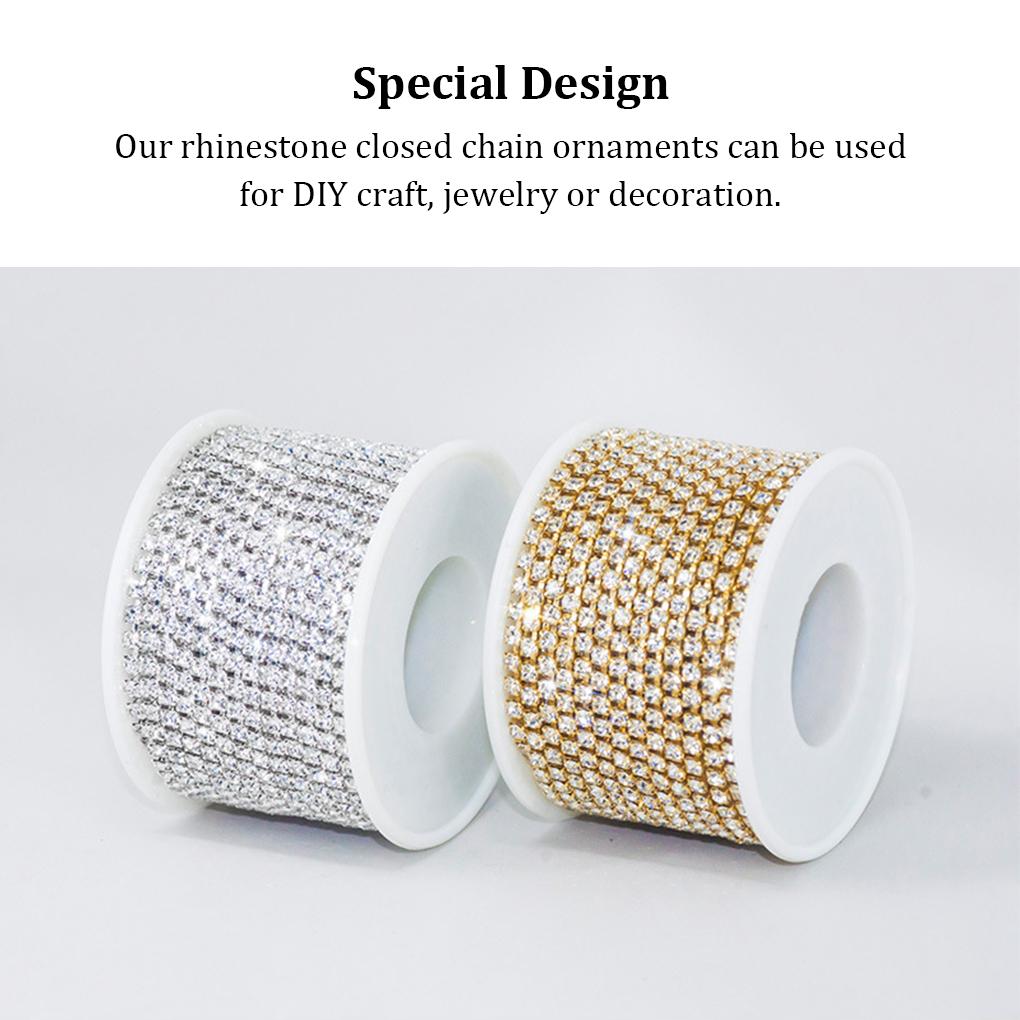 Rhinestone Link Chain Craft Jewelry Necklaces Cup Chains Colorful Shiny Trimming Sewing Supplies Accessories Decorations