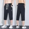 Новые летние укороченные брюки Ice Silk, летние тонкие спортивные брюки большого размера, быстросохнущие, повседневные брюки для мужчин