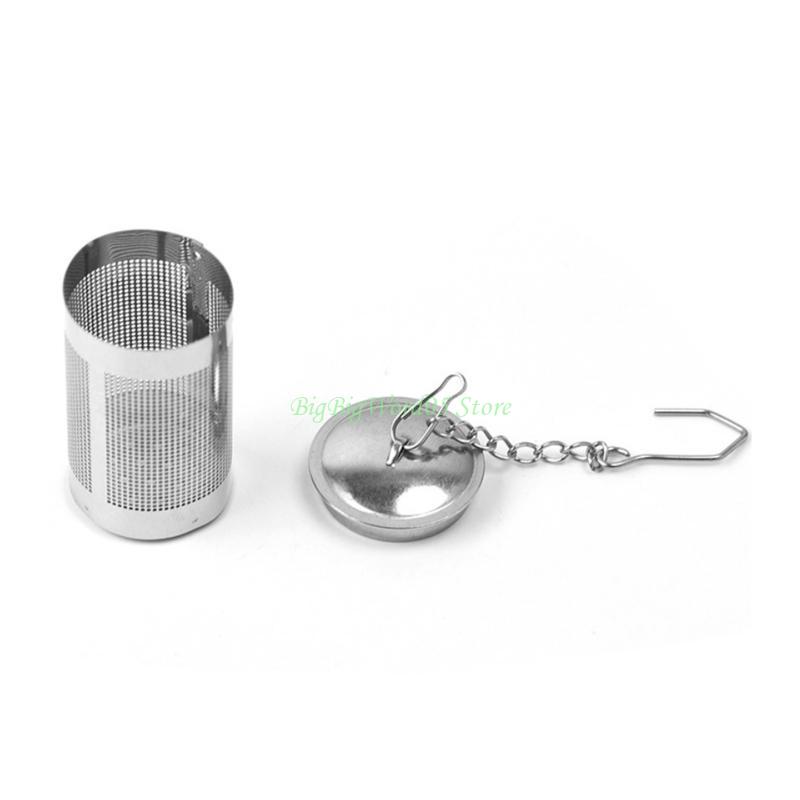 24TE Tea Infuser Strainer Stainless Steel Cylindrical Loose Spice Filter Tool