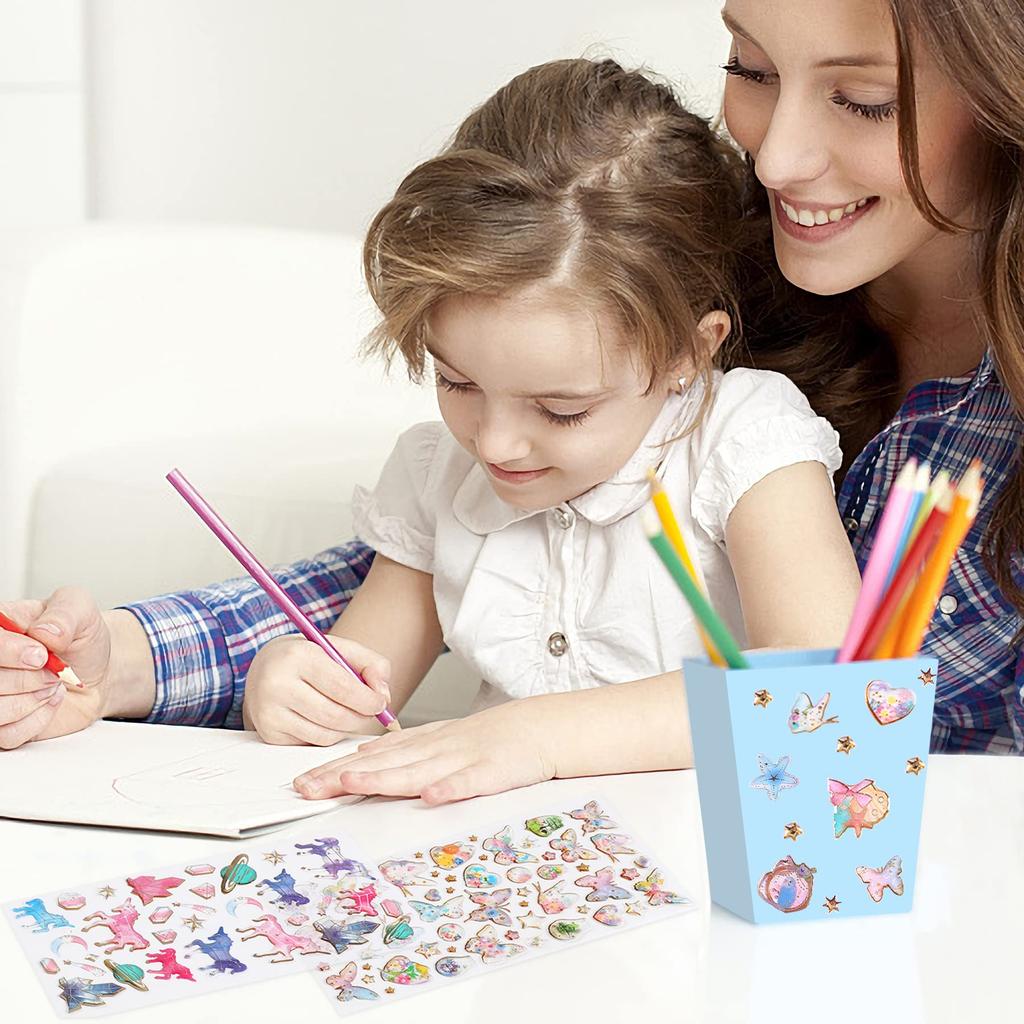 SANNIX Блестящие наклейки для 14-дневного планера наград Пухлые 3D Планер наград Морские девочки-цветы, Листы, Наклейки, Наклейки, Наклейки, Блестки, Сердце,