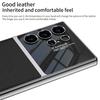 Кожаный чехол для телефона Samsung S24 - Универсальный для S24, S24+ и S24 Ultra, Гальванизированный Однотонный Защитный Чехол