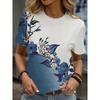 Разноцветная футболка с цветочным принтом, повседневный уличный стиль, высококлассная женская одежда, футболка с коротким рукавом на 2025 год.