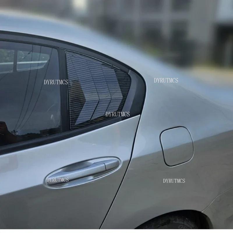 For Honda City 2009 2010 2011 2012-2014 Car Rear Louver Window Side Shutter Cover Trim Sticker Vent Scoop ABS Carbon Fiber ABS