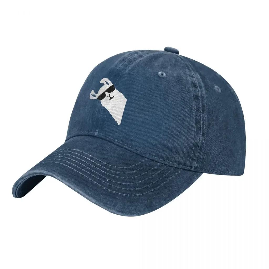 Funny Llama Alpaca Fashionable Glasses denim Hat Durable for All Seasons Women Hat Baseball Cap Men
