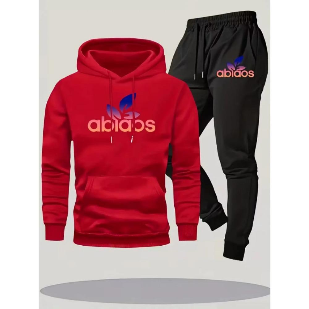 Осенне-зимняя мода, трендовый бренд, мужская толстовка, брюки с принтом, мужская одежда, спортивный костюм, комплект из двух предметов