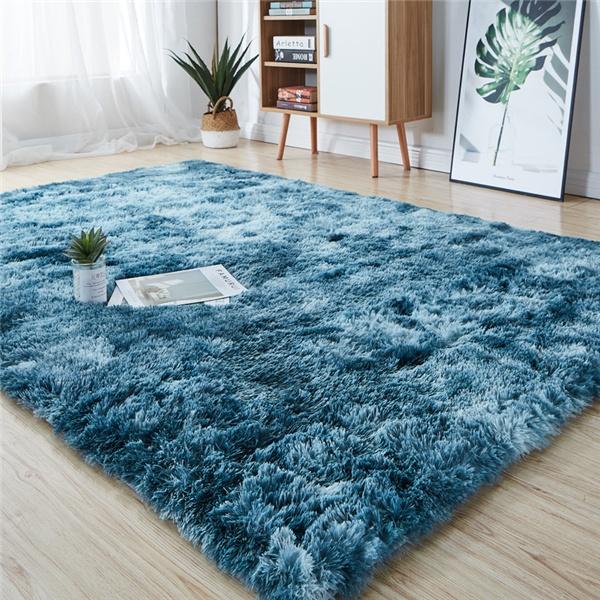 New Rainbow Rug Oversied Fluffy Plush Rugs Large Size Anti-slip Floor Mats Tie-Dye Art Carpet Shaggy Kids Room Living Room Bedside Rug