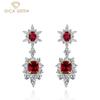 Классические серьги-капли из стерлингового серебра 925 пробы с красным цветком в форме красного цветка, хит продаж, серьги-капли для женщин, изысканные темпераментные ювелирные изделия высокого качества, подарок