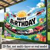 Rescue Vehicle Polyester Party Backdrop Banner, Photo Booth Background, Wall Decor, Party Decoration