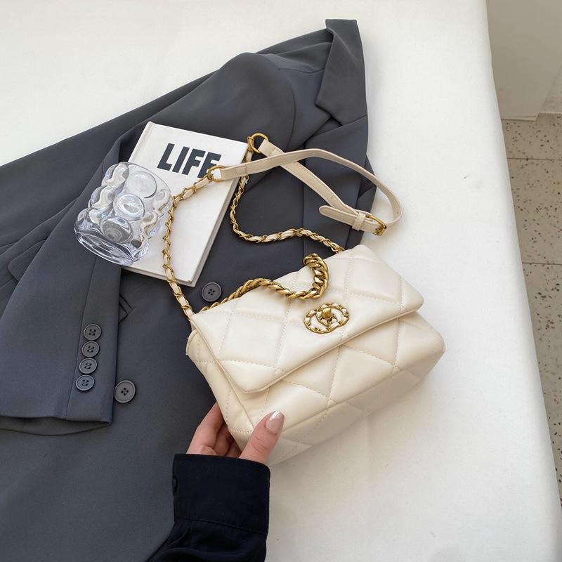 Ромбовидная большая сумка 2025 зима новая модная трендовая сумка через плечо и мессенджер от интернет-знаменитости, большая вместимость, женская, на цепочке, универсальная, в стиле инстаграм