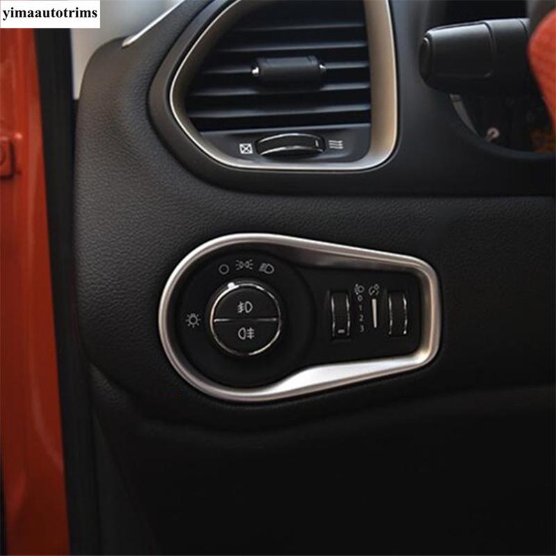 Headlight Head Light Lamp Switch Button Panel Decoration Cover Trim For Jeep Renegade 2015 - ABS Matte Interior Accessories