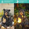 Solar Bear Lamp Figurine Weather-proof Outdoor Garden Yard Pathway Patio Lawn LED Honey Jar Bear Resin Statue Sculpture Decoration Light