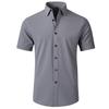 European and American Style Men's Summer Top Solid Turn Down Collar T-shirt Short Sleeve Menswear