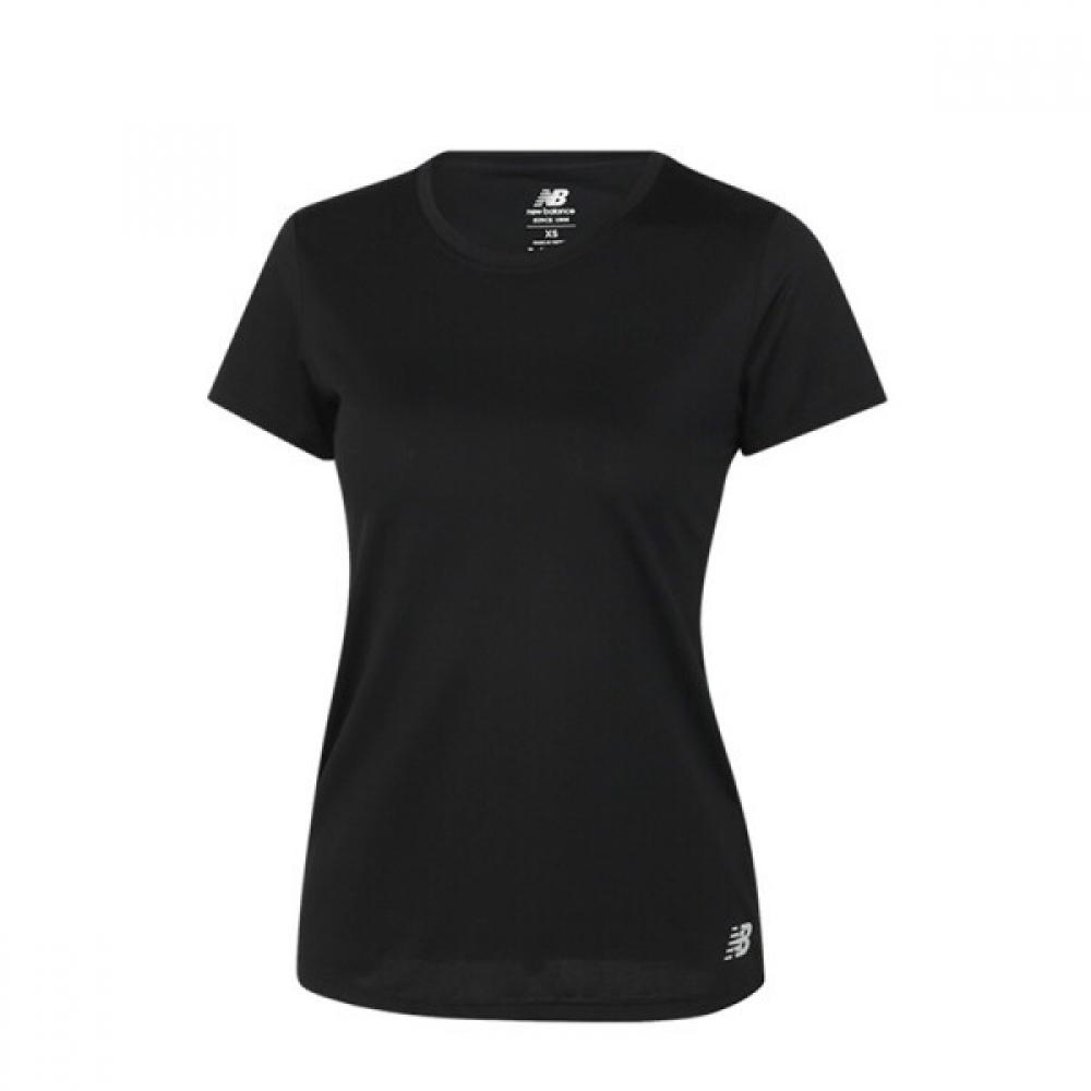 New Balance Women S ShorT Sleeve T ShirT Core Run Black wT11205 Bk