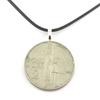Stones and Minerals. Coin Necklace Italy 2 Lire Victor Emmanuel III Black Cord.