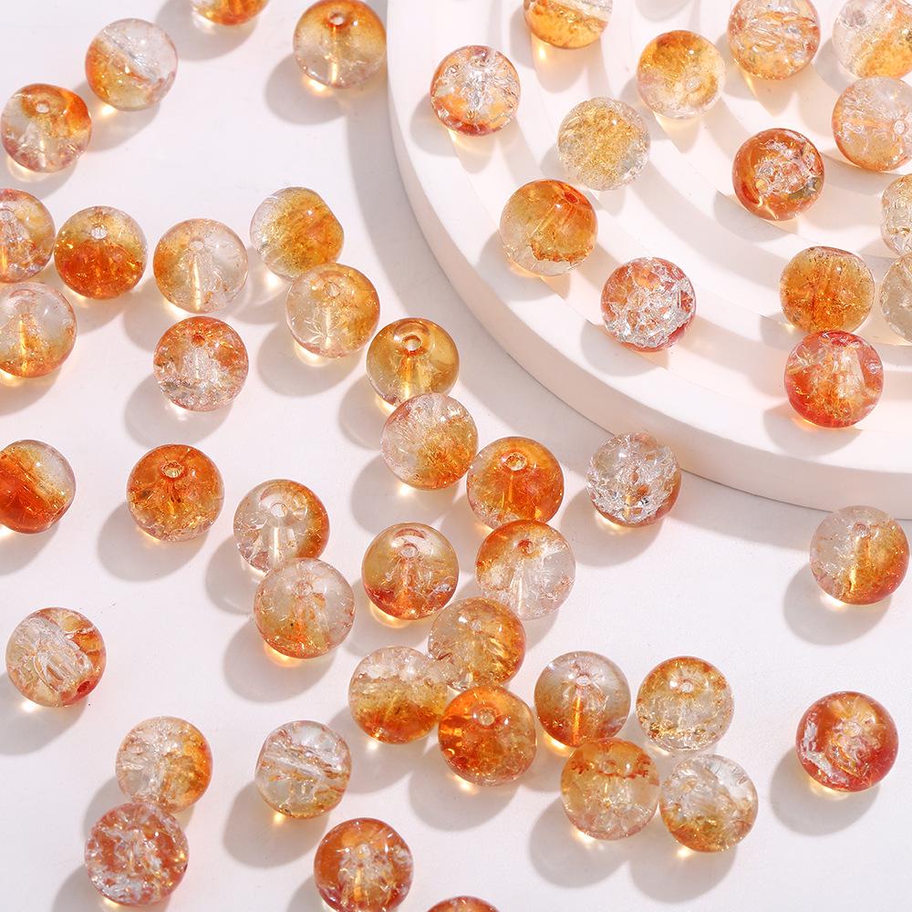 10мм Двухцветные бусины из кракле-стекла для изготовления браслетов и ожерелий в древнем стиле своими руками