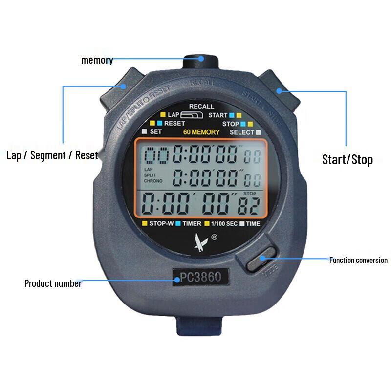 Цифровой спортивный секундомер и таймер Tianfu