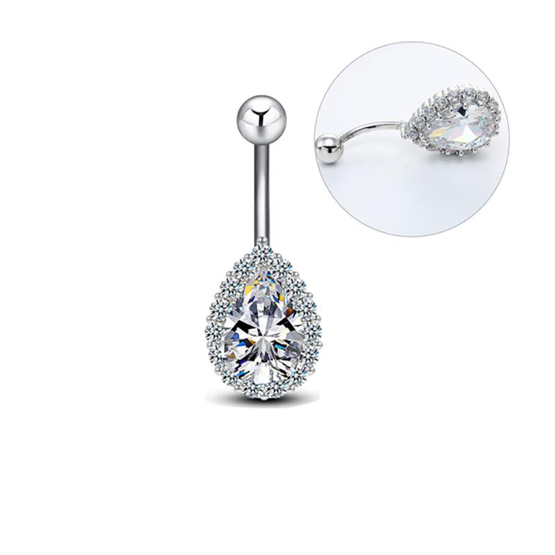 14G Кольца для пупка Нержавеющая сталь Кольца для пупка Жемчуг CZ Пирсинг Ювелирные изделия Штанга