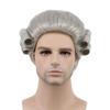 Grey White Black Lawyer Judge Baroque Curly Male Costume Wigs Deluxe Historical Long Synthetic Cosplay Wig for Halloween