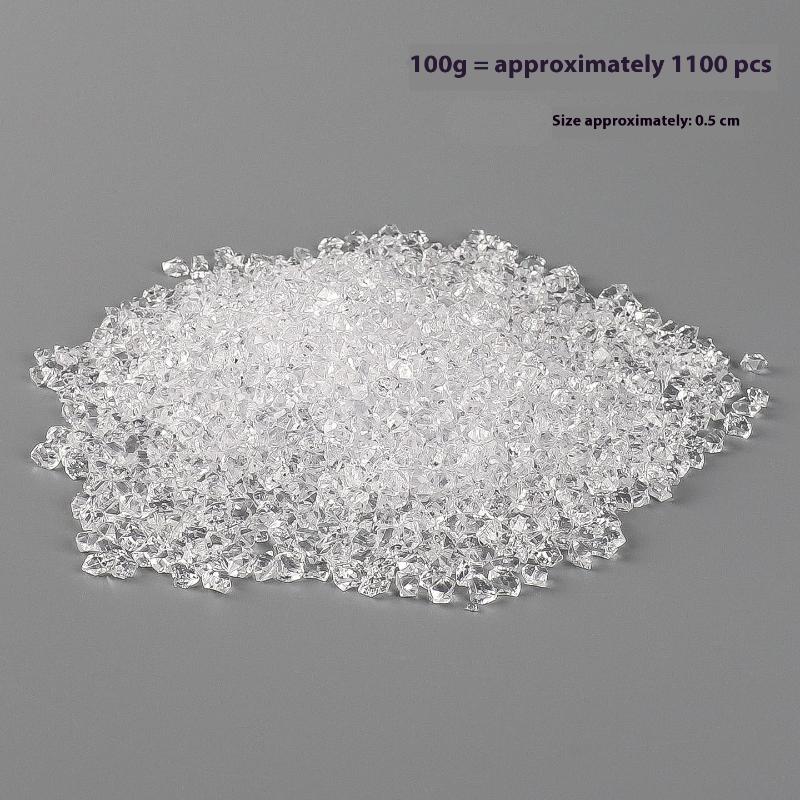 1 Set Mini Transparent Ice Broken Ice Stones Ice Grains Simulation Props For Dollhouse Decoration Miniature Home