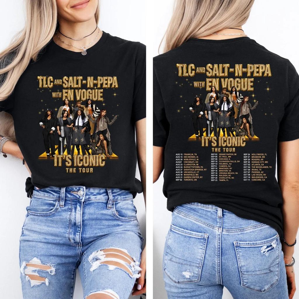 Футболка TLC Salt-N-Pepa Tour 2026, Это культовая футболка тура, 90-е R&B Хип-Хоп Винтаж